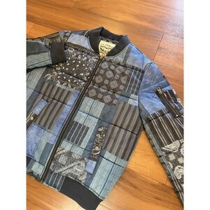 Levi's Quilted Puffer Bomber Jacket Paisley Blue Black Men's Size Small S NWT